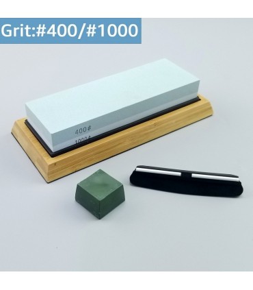 Японски брус за заточване на ножове с дървена стойка