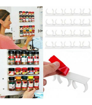 Лепящ се органайзер за подправки за стена или шкаф с 20 отделения