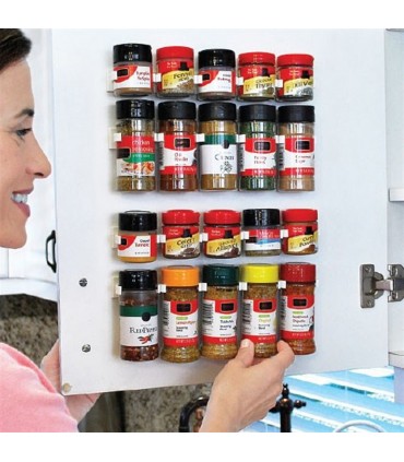 Лепящ се органайзер за подправки за стена или шкаф с 20 отделения