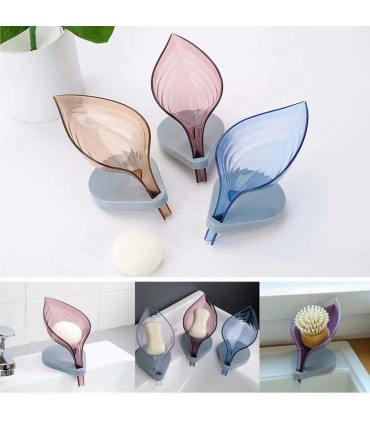 Поставка за твърд сапун с форма на листо с отцеждаща конструкция