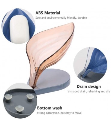 Поставка за твърд сапун с форма на листо с отцеждаща конструкция