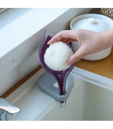 Поставка за твърд сапун с форма на листо с отцеждаща конструкция