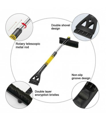 Телескопична Стъргалка за лед с четка за сняг