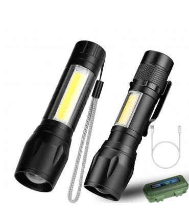 Ултра ярко джобно фенерче XPE+COB със ZOOM