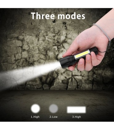 Ултра ярко джобно фенерче XPE+COB със ZOOM