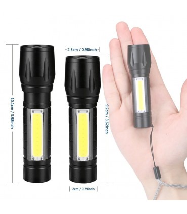 Ултра ярко джобно фенерче XPE+COB със ZOOM