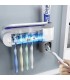 UV стерилизатор за четки за зъби 3 в 1, Поставка, Дозатор за паста
