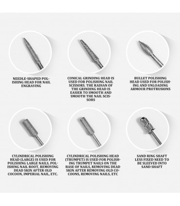 Многофункционална електрическа пила за маникюр и педикюр с 6 приставки