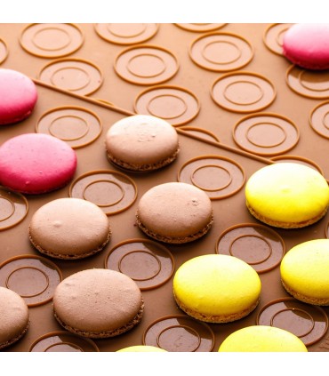 Силиконова подложка за печене на френски макарони, 39х29 см.