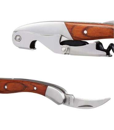 Сгъваем тирбушон с дървена дръжка