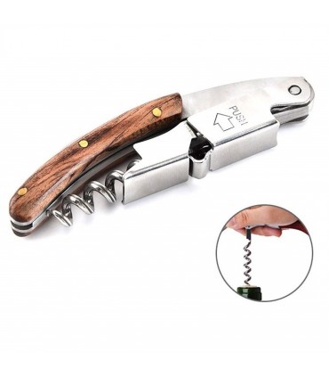 Сгъваем тирбушон с дървена дръжка