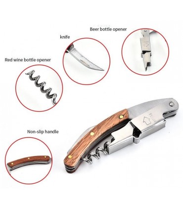 Сгъваем тирбушон с дървена дръжка