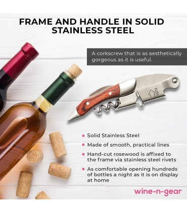 Сгъваем тирбушон с дървена дръжка