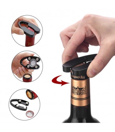 Сет за вино от тирбушон с въздух, резачка, тапа с вакуум и наливник