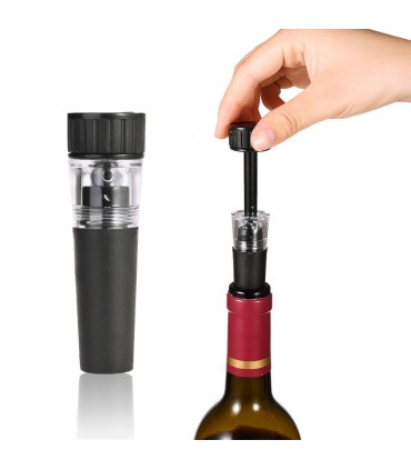 Сет за вино от тирбушон с въздух, резачка, тапа с вакуум и наливник