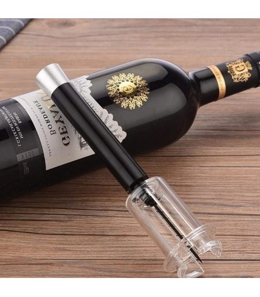 Сет за вино от тирбушон с въздух, резачка, тапа с вакуум и наливник