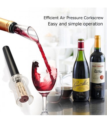 Сет за вино от тирбушон с въздух, резачка, тапа с вакуум и наливник