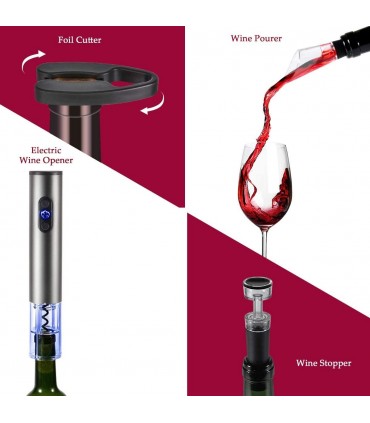 Комплект за вино с автоматичен тирбушон 4 в 1