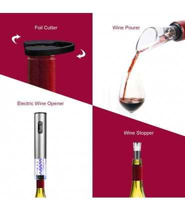 Комплект за вино с автоматичен тирбушон 4 в 1
