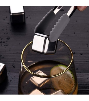 Метални кубчета за охлаждане на напитки с щипка