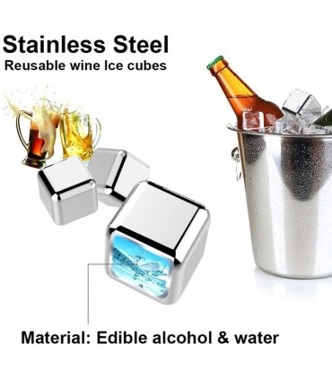 Метални кубчета за охлаждане на напитки с щипка