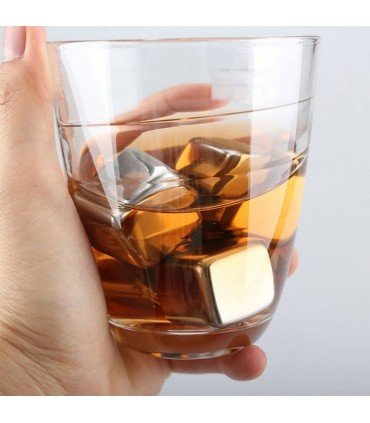 Метални кубчета за охлаждане на напитки с щипка