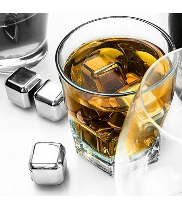 Метални кубчета за охлаждане на напитки с щипка