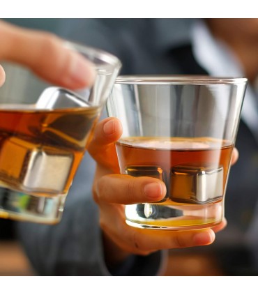 Метални кубчета за охлаждане на напитки с щипка