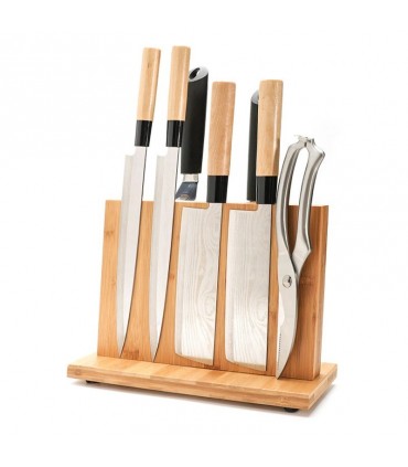 Дървена магнитна поставка за ножове