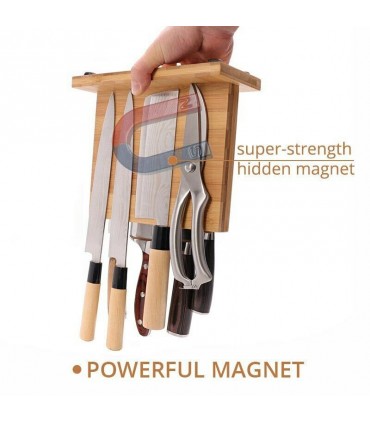 Дървена магнитна поставка за ножове