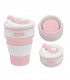 Сгъваема силиконова чаша с капак,  в различни цветове
