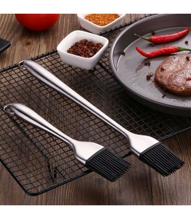 Силиконова четка с метална дръжка за мазане