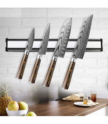 Магнитна алуминиева поставка за кухненски ножове