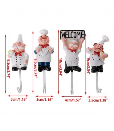 Забавни кухненски закачалки, фигура на готвач с кукичка
