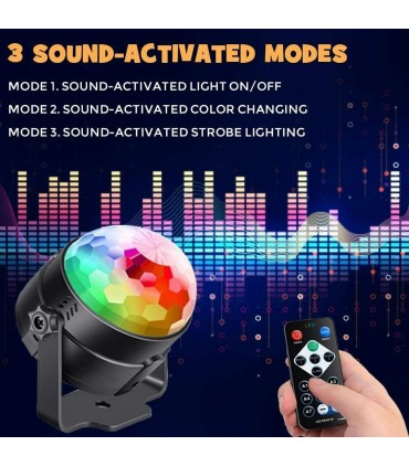 LED Диско парти лампа 7 цвята