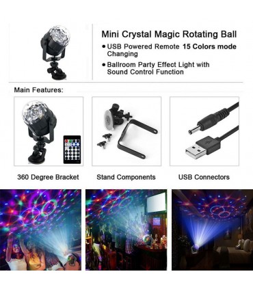 LED Диско парти лампа 7 цвята