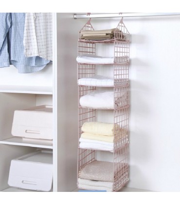 Вертикален сгъваем органайзер за гардероб с рафтове за дрехи
