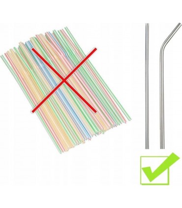 Стоманени сламки в комплект от 4 или 12 броя