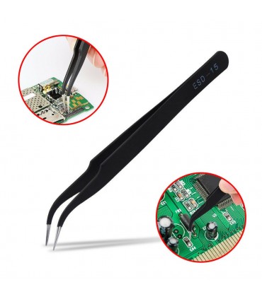 Стоманени технически пинсети със заострен връх, антистатични