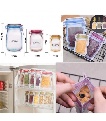 Комплект силиконови пликчета тип буркан за многократна употреба