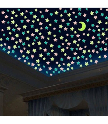 КОМПЛЕКТ СВЕТЕЩИ ЗВЕЗДИ В ТЪМНОТО 100 БРОЯ