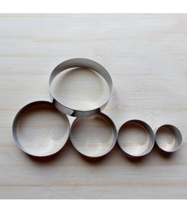 Комплект 5бр. метални рингове за рязане на тесто