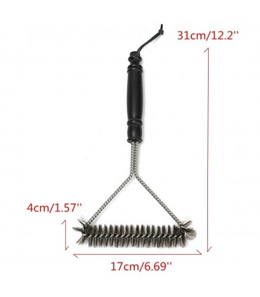 Стоманена четка с дълга дръжка за удобно почистване на скара