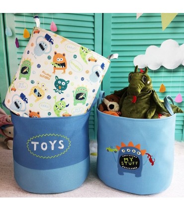 Текстилен и сгъваем кош за детски дрехи и играчки