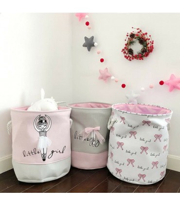 Текстилен и сгъваем кош за детски дрехи и играчки