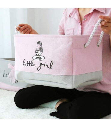 Текстилен и сгъваем кош за детски дрехи и играчки