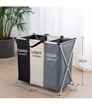 Сгъваем кош за пране с 3 отделения