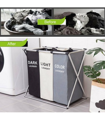 Сгъваем кош за пране с 3 отделения