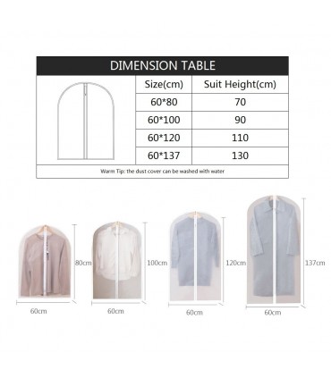 Бели калъфи за дрехи без цип в 3 размера