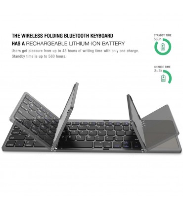 Интелигентна, сгъваема, безжична клавиатура с 64 клавиша